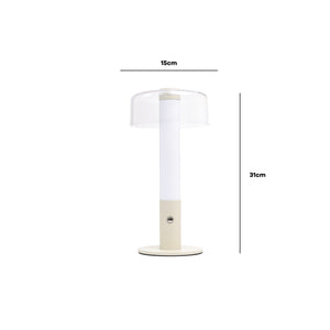 Arcis Rechargeable LED Table Lamp Cream Portable Dimmable IP54