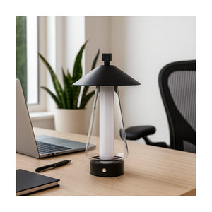 Arc + Hue Shoji Rechargeable LED Table Lamp Black IP54 Dimmable