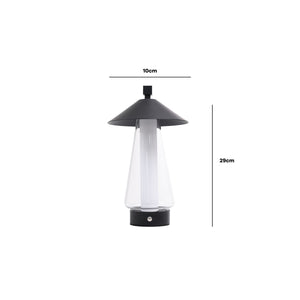 Arc + Hue Shoji Rechargeable LED Table Lamp Black IP54 Dimmable