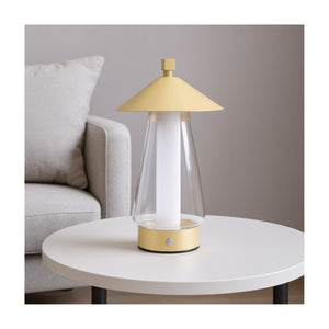 Arc + Hue Shoji Rechargeable LED Table Lamp Gold IP54 Dimmable