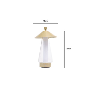 Arc + Hue Shoji Rechargeable LED Table Lamp Gold IP54 Dimmable