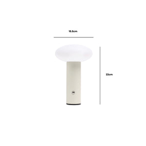 Arc + Hue Oliver Rechargeable LED Table Lamp Cream USB-C Dimmable