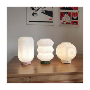 Luca Round PLA Rechargeable Table Lamp Yellow USB-C Dimmable