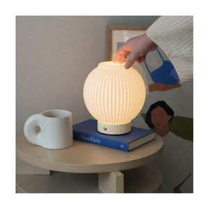 Luca Round PLA Rechargeable Table Lamp Yellow USB-C Dimmable