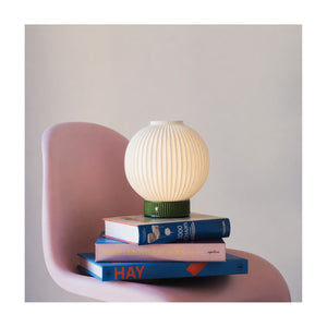 Luca Round PLA Rechargeable Table Lamp Green USB-C Dimmable LED